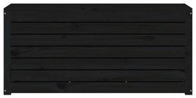 fekete tömör fenyőfa kerti láda 101 x 50,5 x 46,5 cm