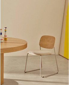 Bézs-natúr színű fém rakásolható étkezőszék Meli – Kave Home