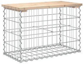 tömör fenyőfa gabion kerti pad 63x31,5x42 cm