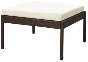 6-részes barna polyrattan kerti bútorszett párnákkal