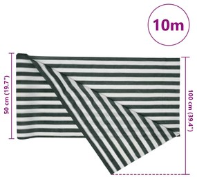 zöld és fehér HDPE belátásgátló háló 1 x 10 m 75 g/m²