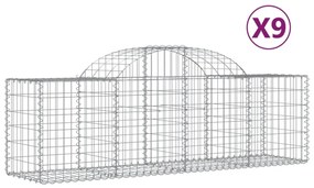 9 db íves horganyzott vas gabion kosár 200x50x60/80 cm