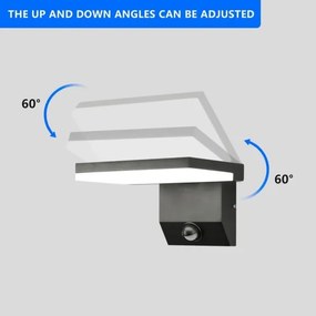 Immax 08513L - LED kültéri fali lámpa mozgásérzékelővel MODERN LED/18W/230V IP65