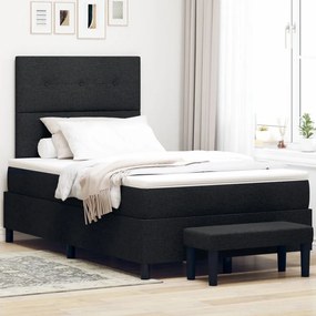 Box Spring Ágy matraccal és pad fekete 120x200 cm szövet