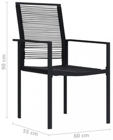 2 db fekete PVC rattan kerti szék