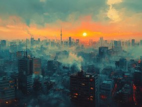 Vászonkép Canvas Város Panoráma Tokió Skytree Este Nyugat 80x60