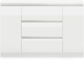 SIMPLE komoda 120 2D3S biały/biały połysk
