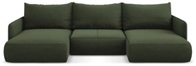 Zöld kinyitható-tárolóhelyes sarokkanapé Nanea – Makamii