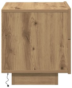 Éjjeli szekrény LED világítással, Műgyanta tölgy, 100x36x49 cm