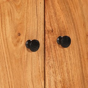 tömör akácfa és vas magasszekrény fiókkal 60x33x100 cm