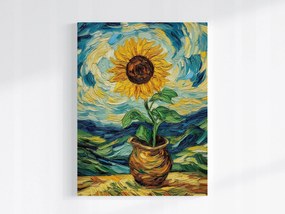 Poszter Dekoráció Virág Napraforgó Van Gogh Stílus 75x100