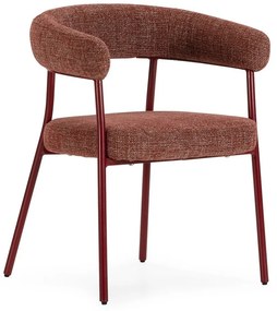 Terrakotta színű kárpitozott karfás étkezőfotel szett 2 db-os Yuri – MOME