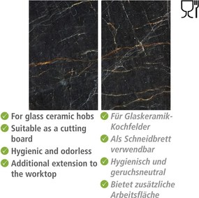 Edzett üveg tűzhely fedőlap szett 2 db-os 52x30 cm Marble – Allstar