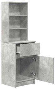 Betonszürke szerelt fa éjjeliszekrény 39x35x125 cm