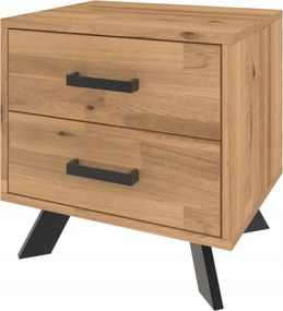 Tölgyfa éjjeliszekrény Loft fiókokkal 50x50x40