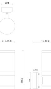 Globo 32014-2BS - Kültéri fali lámpa XELOO 2xE27/60W/230V IP44