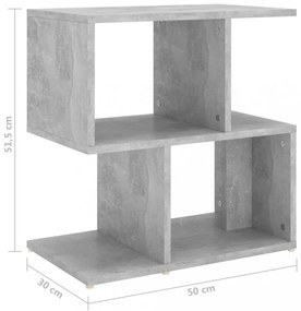 betonszürke szerelt fa éjjeliszekrény 50 x 30 x 51,5 cm