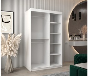 Ruhásszekrény 120 cm Toki 3 (matt fekete + matt fehér). 1065055