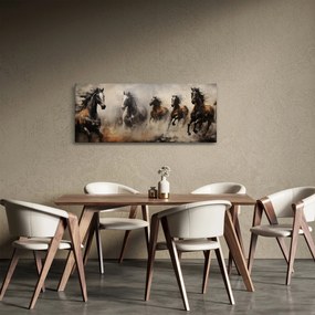 Kép - Olajfestmény lovakról (120x50 cm)