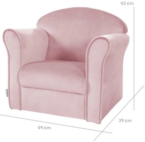 Világos rózsaszín bársony gyerek fotel Lil Sofa – Roba