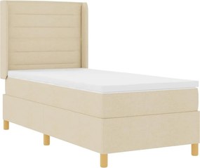 vidaXL Boxrugós ágy matracmal fejtámlával Krém 80 x 200 cm szövet