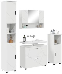 Fürdőszoba bútor szett 4 pcs Magasfényű fehér 30 x 35 x 192 cm