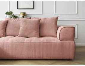 Rózsaszín zsenília sarokkanapé (bal oldali-L alakú) Whesley – Bobochic Paris