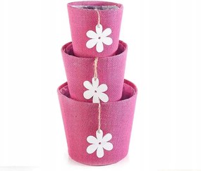 Kontarboor 3 darabos virágcserép burkolat szett Rózsaszín