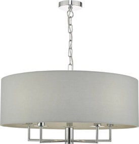 DAR LIGHTING JAM0539 JAMELIA Ernyős Függesztett Lámpa Csiszolt Króm, Szürke E14 IP20