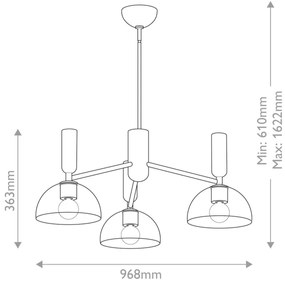 Alora Mood ALM-JUDE3-GD-CL - Csillár rúdon JUDE 3xE27/60W/230V réz