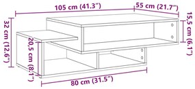 antik fa színű szerelt dohányzóasztal 105 x 55 x 32 cm