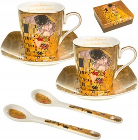 Porcelán Eszpresszó Csésze Szett Csészealjjal+ teáskanál