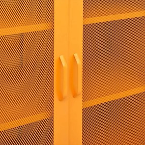 mustárzöld acél tárolószekrény 80 x 35 x 101,5 cm