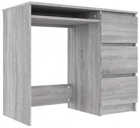 szürke sonoma színű szerelt fa íróasztal 90x45x76 cm