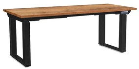 OfficeTech Strong állítható magasságú asztal 180 x 80 cm, fekete alap, arany tölgy
