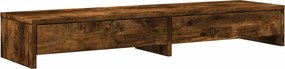 vidaXL füstös tölgy szerelt fa monitorállvány fiókokkal 100x27x15 cm