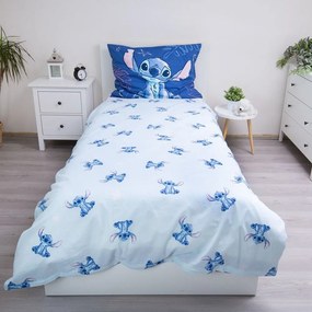 Kék egyszemélyes pamut gyerek ágyneműhuzat 140x200 cm Lilo &amp; Stitch "Aloha" – Jerry Fabrics