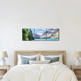 Egy alpesi tó képe (órával) (90x30 cm)