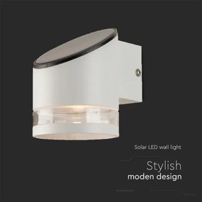 LED Napelemes érzékelős fali lámpa LED/1W/3,7V IP54 3000K 1200 mAh fehér