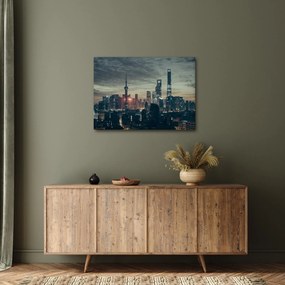 Város képe alkonyatkor (70x50 cm)