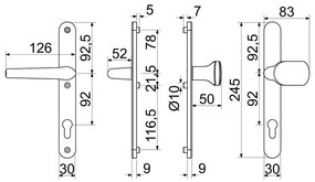 Alumínium szerelvények RHD.005.92, rozsdamentes acél