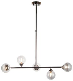 Endon 101348 - Rúdon függő csillár OTIS 5xG9/3W/230V fekete króm/füstölt fekete