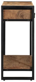 Kisasztal Fekete 90x33x75 cm Tömör akácfa és fém