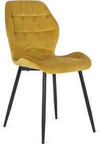 Szék mustársárga színben, bársony kárpittal. LUCKY