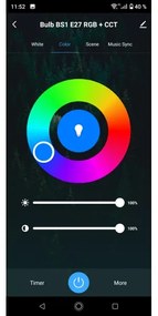 iGET 75020905 - LED RGBW fényerőszabályozható fürdőszobai mennyezeti lámpatest LED/15W/230V IP54 fehér Wi-Fi