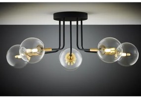 Jupiter 2040 - Felületre szerelhető csillár BURANO 5xG9/10W/230V fekete/arany/átlátszó