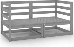 vidaXL kétszemélyes szürke tömör fenyőfa kerti kanapé