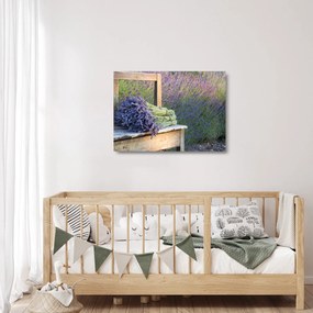 Üveg kép - Levendula csokrok (70x50 cm)