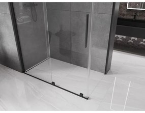 Mexen Velar, zuhanykabin tolóajtóval 150 (ajtó) x 90 (fal) cm, 8mm átlátszó üveg, fekete matt, 871-150-090-01-70