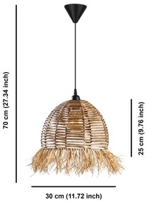 RUYO kábeles függőlámpa 1xE27/40W/230V, barna